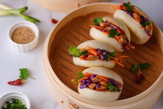 Photo taiwanese gua bao asian hamburger