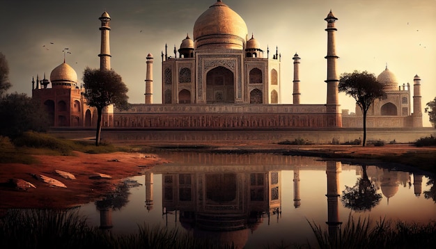 Taj mahal in agra country