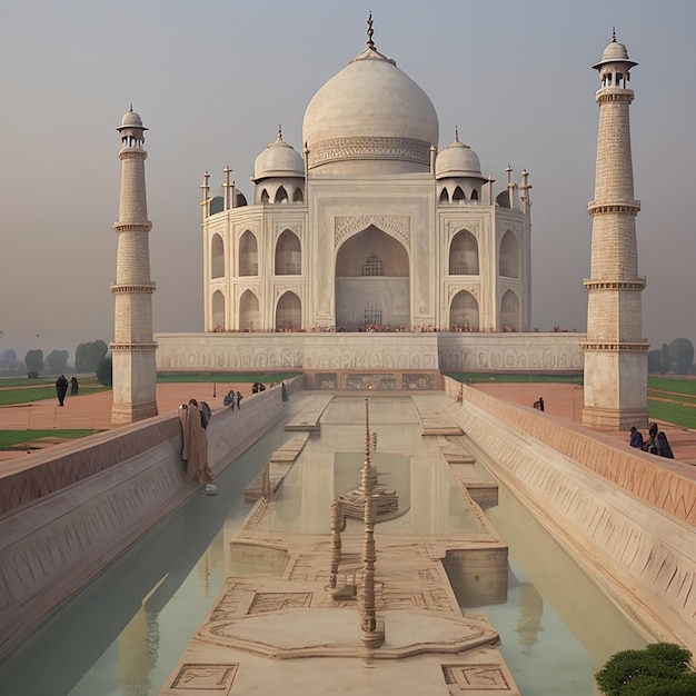 Taj Mahal Agra Uttar Pradesh India sunny day view generated by AI
