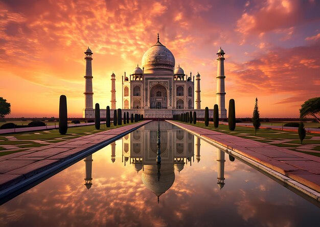 Photo taj mahal evening