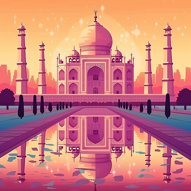 Foto taj mahal illustratie