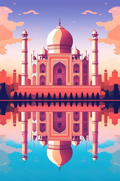 Foto taj mahal illustratie