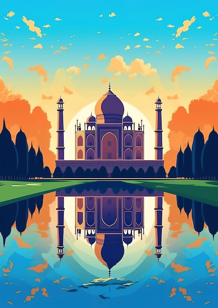 Photo taj mahal illustration