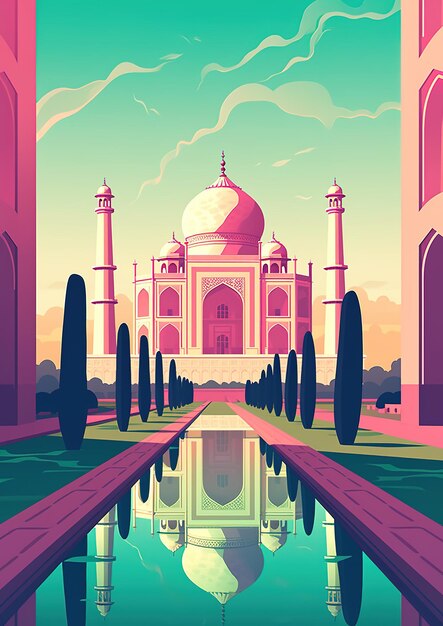 Photo taj mahal illustration