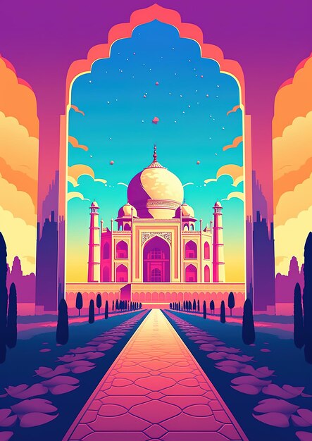 Photo taj mahal illustration