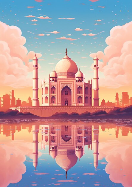 Photo taj mahal illustration