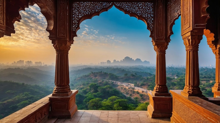 Photo the taj mahal at sunset agra india