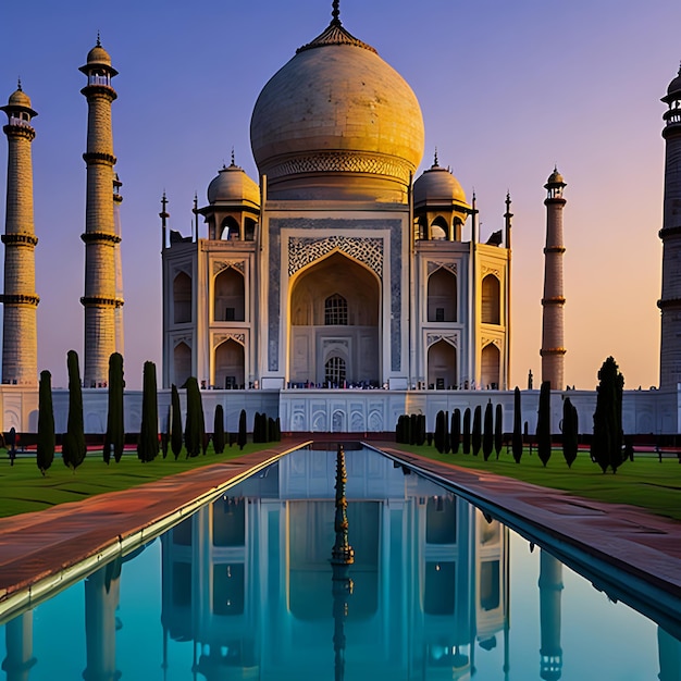 Taj Mahal sunset background