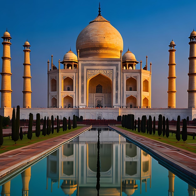 Taj Mahal sunset background