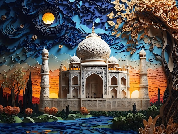 Taj Mahal Vector art background