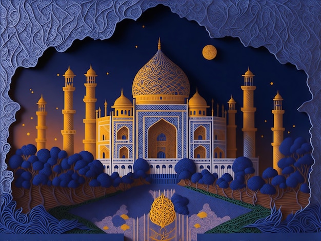 Taj Mahal Vector art background