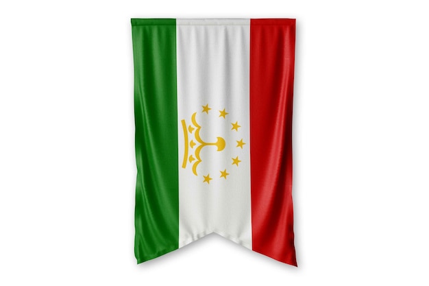 tajikistan flag hang on a white wall background image