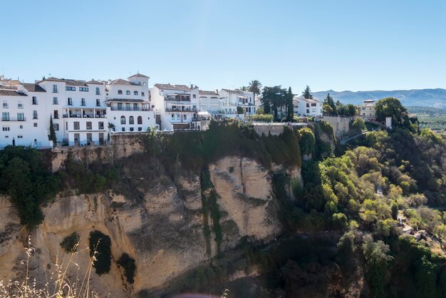 론다 스페인(Ronda Spain) 구시가지 풍경의 타조 협곡(Tajo Gorge) 보기