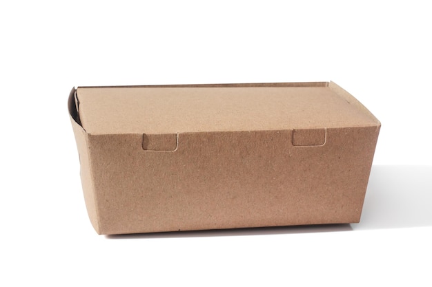 Take away cardboard food boxes on white background