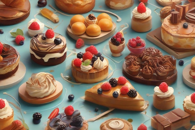 Take a journey through the world of pastries with stylistic renderings that will leave your mouth