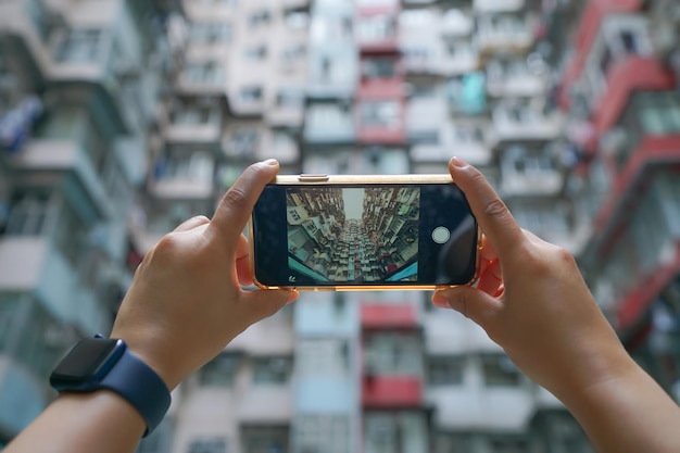 사진 오래된 아파트의 yick fat building quarry bay hong kong 주거 지역에서 사진 찍기