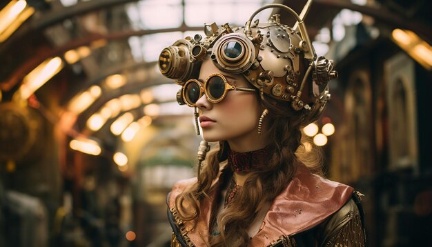 Photo take photos of models dressed in steampunk inspired outfits