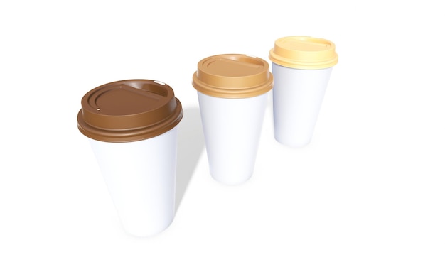 takeaway coffee cup with lid 3d render
