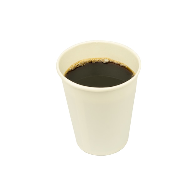 Еда на вынос бумажный стаканчик кофе, изолированные на белом