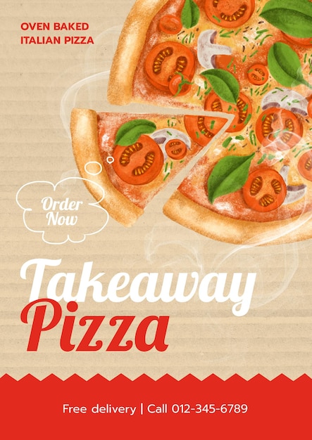 Takeaway pizza poster template