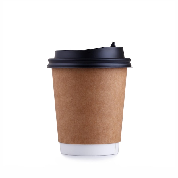 Photo takeout coffee with cup holder isolated on a white background