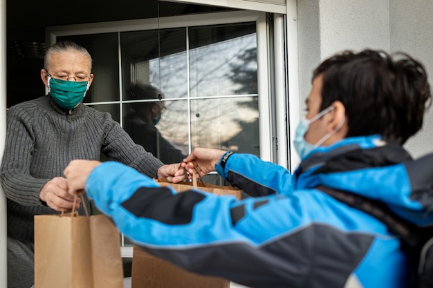 Taking care of elder people during pandemic by providing them