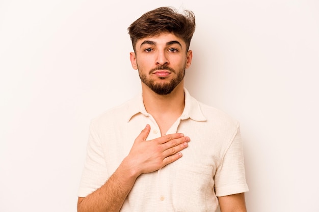 Taking an oath putting hand on chest