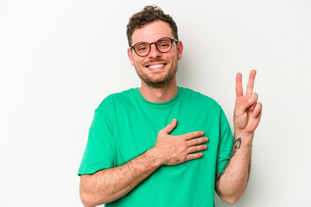 Taking an oath putting hand on chest