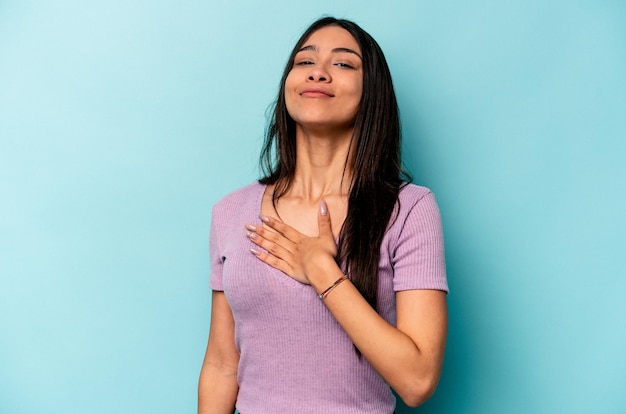 Taking an oath putting hand on chest