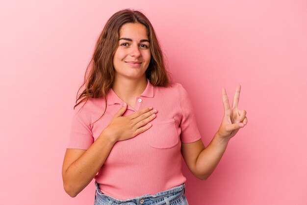 Taking an oath putting hand on chest