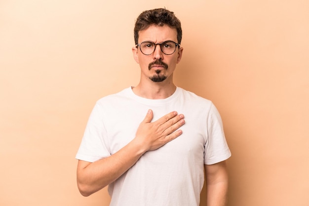 Taking an oath putting hand on chest