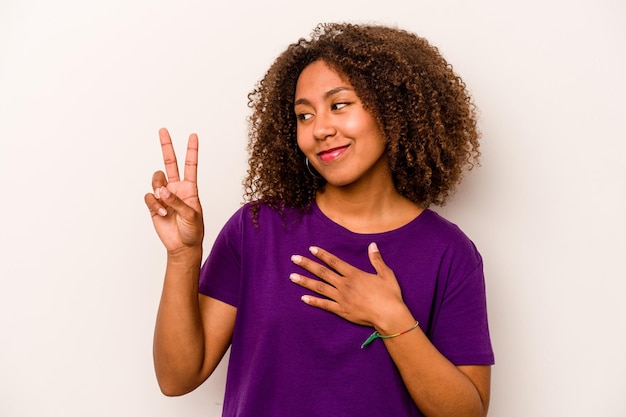 Taking an oath putting hand on chest