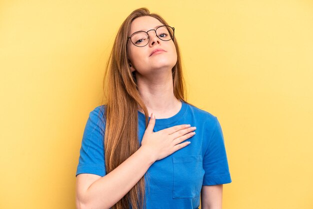 Taking an oath putting hand on chest