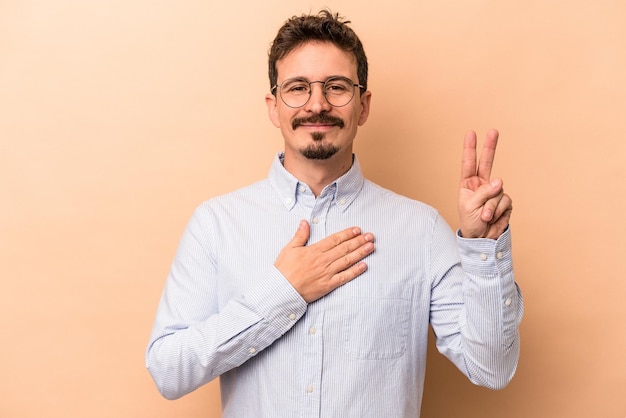 Taking an oath putting hand on chest