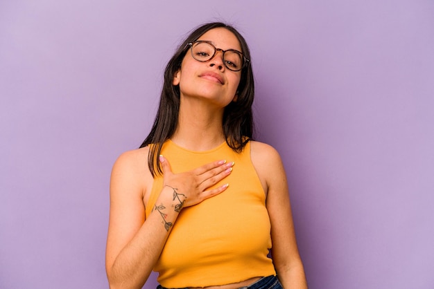 Taking an oath putting hand on chest