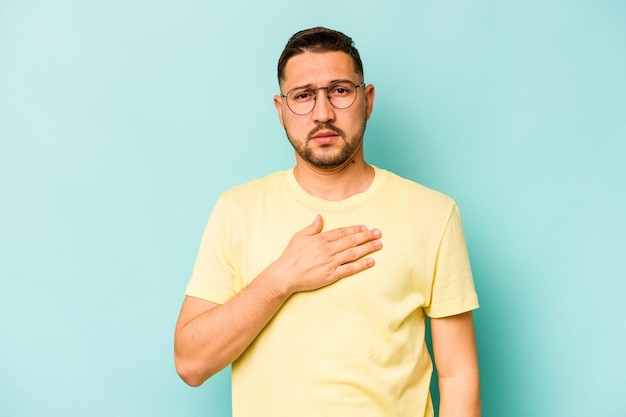 Taking an oath putting hand on chest