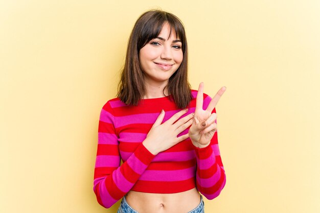 Taking an oath putting hand on chest