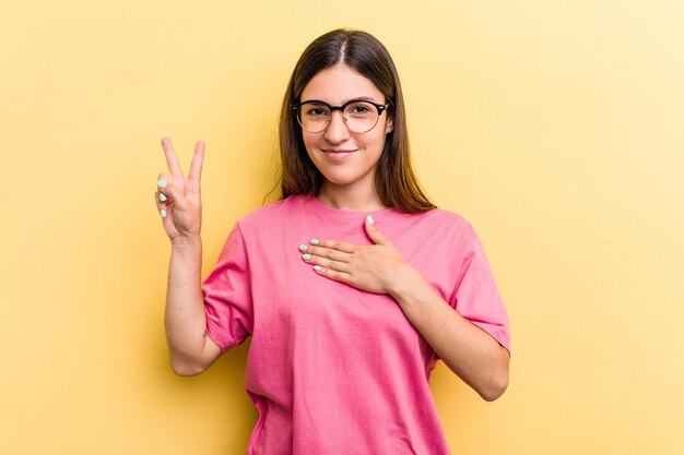 Taking an oath putting hand on chest