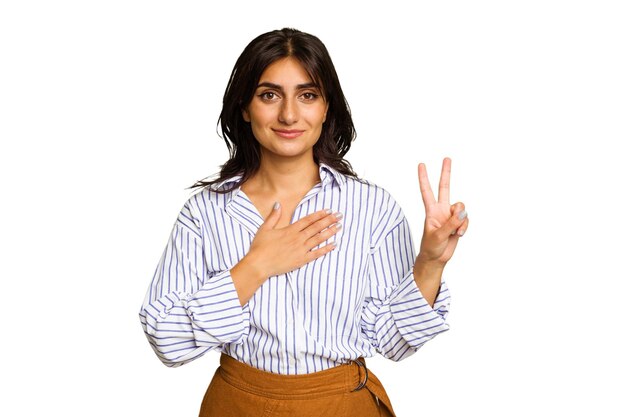 Taking an oath putting hand on chest