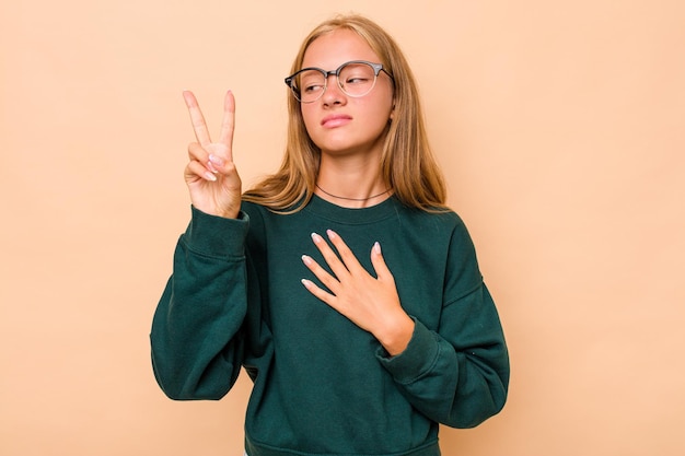 Taking an oath putting hand on chest