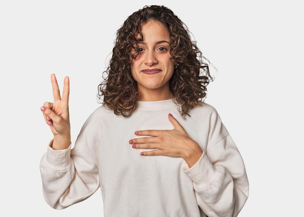 Taking an oath putting hand on chest