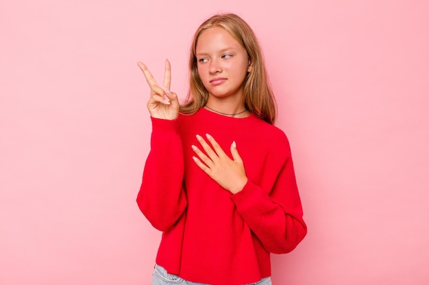 Taking an oath putting hand on chest