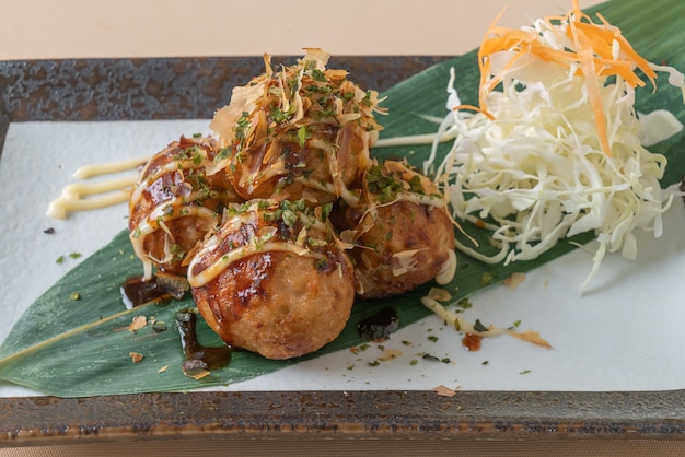 Takoyaki ball dumplings or Octopus balls - Japanese food style