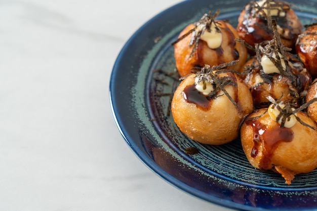 Takoyaki ball dumplings or Octopus balls - Japanese food style