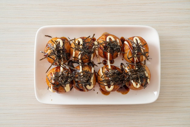 Takoyaki ball dumplings or Octopus balls - Japanese food style