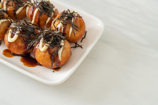 Takoyaki ball dumplings of octopus balls - japanese food style