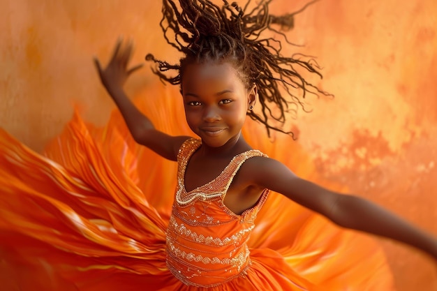 Talented African little girl ballet Generate Ai