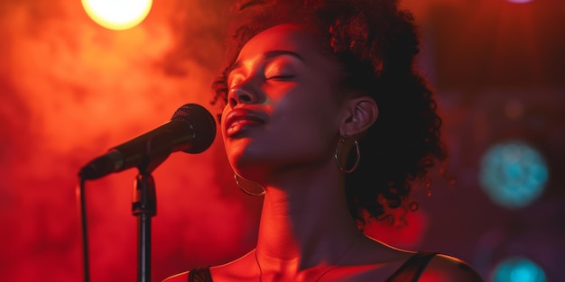 Talented Black Woman With Powerful Vocals Performs Passionately On Stage 3