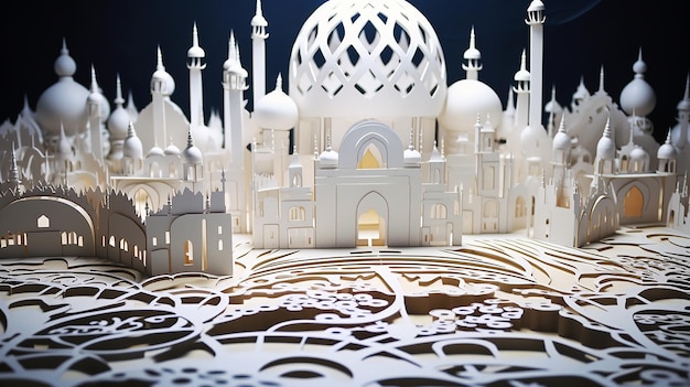 tales of tradition a historic mosque story in paper cut style