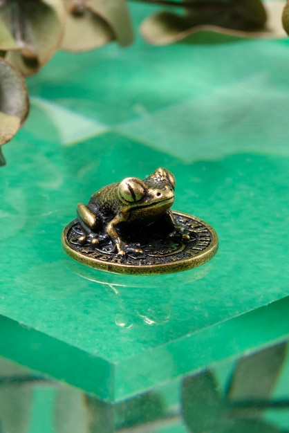 The talisman for attracting wealth is a metal money frog